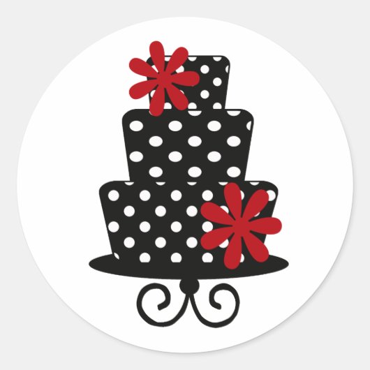 Klassische Rot- und Schwarzkleber Runder Aufkleber (Vorderseite)