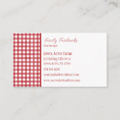 Klassische Rot und Weiß Gingham Kariert Visitenkarte (Vorderseite)