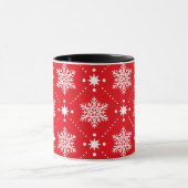 Klassische Rot und Weiße Schneeflocken Weihnachtsm Tasse (Zentrum)
