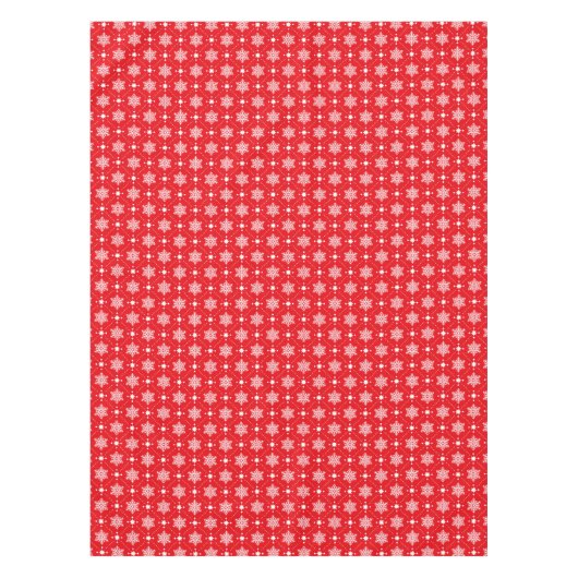 Klassische Rot und Weiße Schneeflocken Weihnachtsm Tischdecke (Vorderseite)