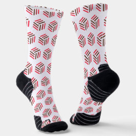 Klassische Rot- und Weiße Socken | Honigwabe Inspi
