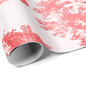 Klassische Rot-Vintag-Französisch-Landtoile Geschenkpapier (Rolleneckpunkt)