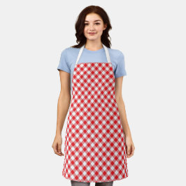 Klassische Rot-Weiß-Gingham- PlaidApron Schürze