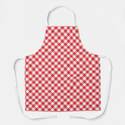 Klassische Rot-Weiß-Gingham- PlaidApron Schürze (Vorderseite)