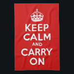 Klassische Rot-Weiß-Ruhe halten und weiter tragen Küchentuch<br><div class="desc">Rot und weiß halten Ruhe und tragen Sie für Ihre Küche auf. Sie können das rote Bild löschen und die Hintergrundfarbe ändern,  wenn Sie "es anpassen" wählen. Klassisches Typografie-Design.</div>