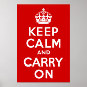 Klassische Rot-Weiß-Ruhe halten und weiter tragen Poster (Vorne)