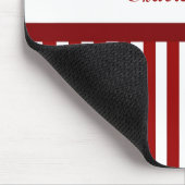 Klassische rot-weiße Damasle mit Streifen und Name Mousepad (Ecke)