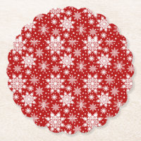 Klassische Rot-Weiße Schneeflocke Nahtloses Muster