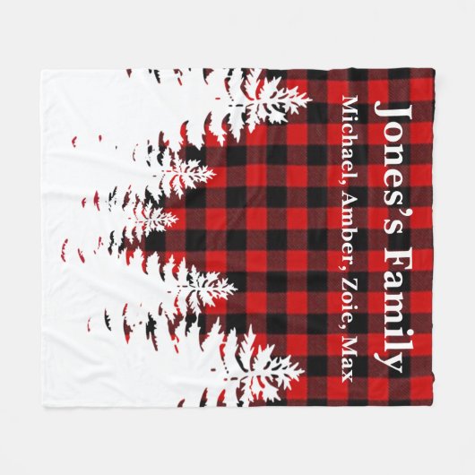 Klassische rote Büffel mit karierten Kiefern Fleecedecke (Vorderseite (Horizontal))