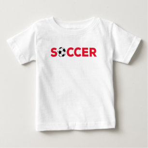 Klassische rote Fußballtypografie Fett Sports Fan Baby T-shirt