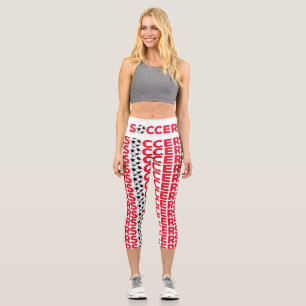 Klassische rote Fußballtypografie Fett Sports Fan  Capri Leggings