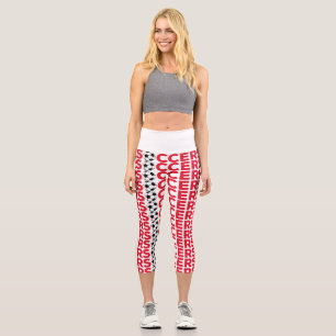 Klassische rote Fußballtypografie Fett Sports Fan  Capri Leggings
