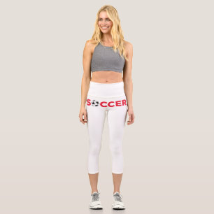 Klassische rote Fußballtypografie Fett Sports Fan  Capri Leggings