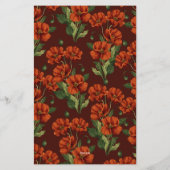 Klassische rote Mohnblumen liniiert Briefpapier (Rückseite)