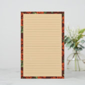 Klassische rote Mohnblumen liniiert Briefpapier (Stehend Vorderseite)