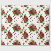 Klassische Rote Rose Chic Boutique Custom Weihnach Geschenkpapier (Flach)