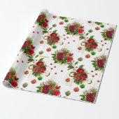 Klassische Rote Rose Chic Boutique Custom Weihnach Geschenkpapier (Ungerollt)