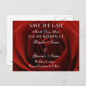 Klassische Rote Rose Save the Date Hochzeitskarte Ankündigungspostkarte (Vorne/Hinten)