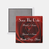 Klassische Rote Rose Save the Date Hochzeitsmagazi Magnet (Vorderseite/Rückseite)