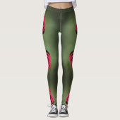 Klassische Rote Rosen Elegantes Grün der Blumen Leggings (Vorderseite)