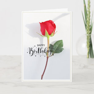 Klassische rote Rosen-Geburtstagskarte gefaltet Karte