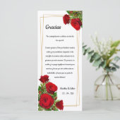 Klassische rote Rosen Gold Spanisch Dankeschön Tis Programm (Stehend Vorderseite)