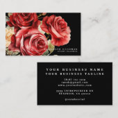 Klassische Rote Rosen Schwarze Visitenkarten Visitenkarte (Vorne/Hinten)