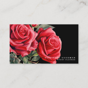 Klassische Rote Rosen Schwarze Visitenkarten Visitenkarte