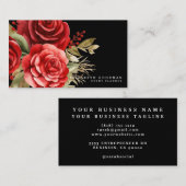 Klassische Rote Rosen Schwarze Visitenkarten Visitenkarte (Vorne/Hinten)