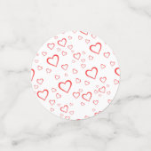 Klassische rote, schwarze und weiße Herzen Liebe Konfetti (Klein Vorderseite)