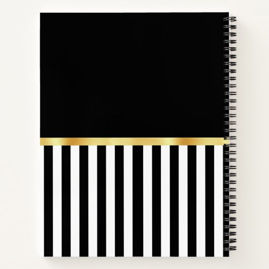 Klassische rote, schwarze und weiße Streifen mit N Notizbuch (Rückseite)