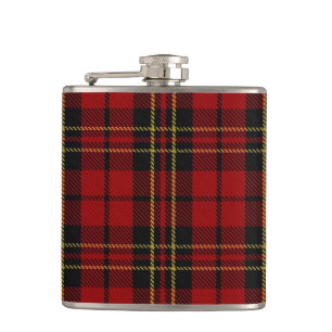 Klassische rote Tartan-Flasche Flachmann
