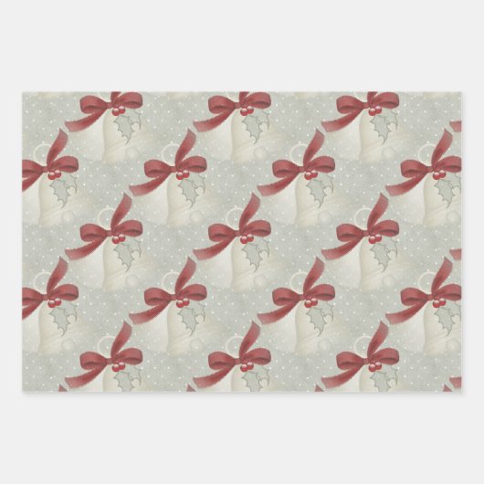 Klassische rote und grüne Glocken, Multifunktionsl Geschenkpapier Set (Vorderseite 2)