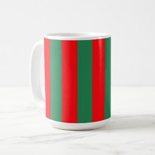 Klassische rote und grüne Weihnachtsstreifen Kaffeetasse