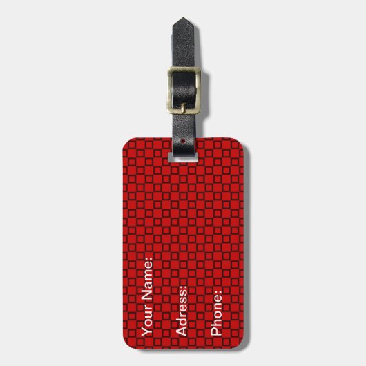 Klassische rote und schwarze Gepäckmarke Gepäckanhänger (Vorderseite vertikal)
