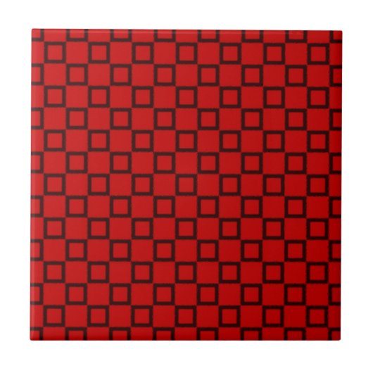 Klassische rote und schwarze Tile Fliese (Vorderseite)