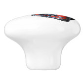 Klassische rote und weiße Jahrgangsautos, Keramikknauf (Seitenansicht)