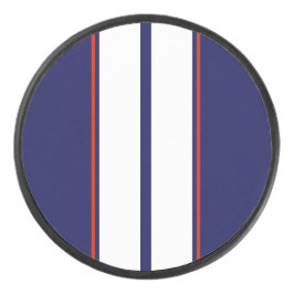 Klassische rote, weiße und blaue Streifen Eishockey Puck