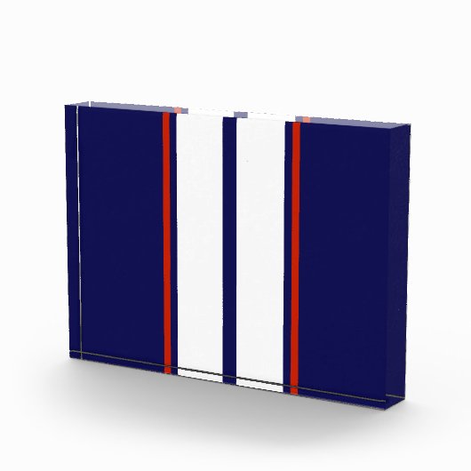 Klassische rote, weiße und blaue Streifen Fotoblock (Rechts)