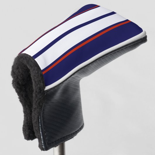 Klassische rote, weiße und blaue Streifen Golf Headcover (3/4 Vorderseite)