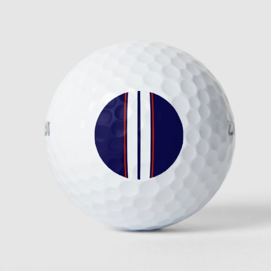 Klassische rote, weiße und blaue Streifen Golfball (Vorderseite)
