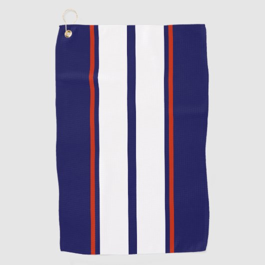 Klassische rote, weiße und blaue Streifen Golfhandtuch (Vorderseite)
