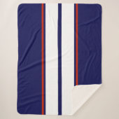 Klassische rote, weiße und blaue Streifen Sherpadecke (Vorderseite)