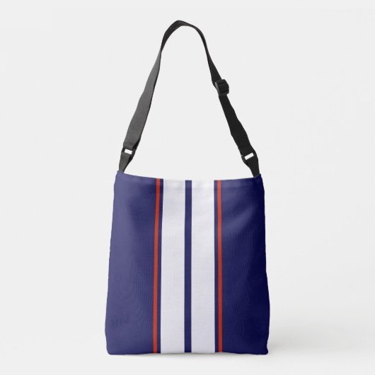 Klassische rote, weiße und blaue Streifen Tragetaschen Mit Langen Trägern (Rückseite)
