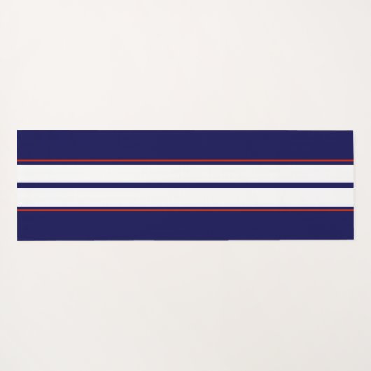 Klassische rote, weiße und blaue Streifen Yogamatte (Rückseite (Horizontal))