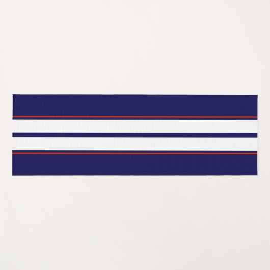 Klassische rote, weiße und blaue Streifen Yogamatte (Vorderseite (Horizontal))