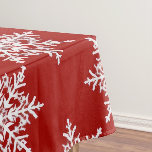 Klassische Rote Winterschneeflocke Tischdecke (Beispiel)