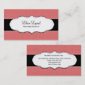 Klassische rote Zickzack Geschäfts-Karte Visitenkarte (Vorne/Hinten)
