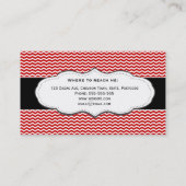 Klassische rote Zickzack Geschäfts-Karte Visitenkarte (Rückseite)