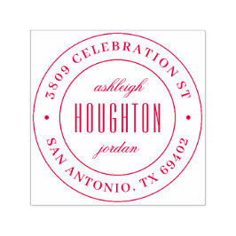 Klassische Round-Script-Namen-Rücksendeadresse Permastempel